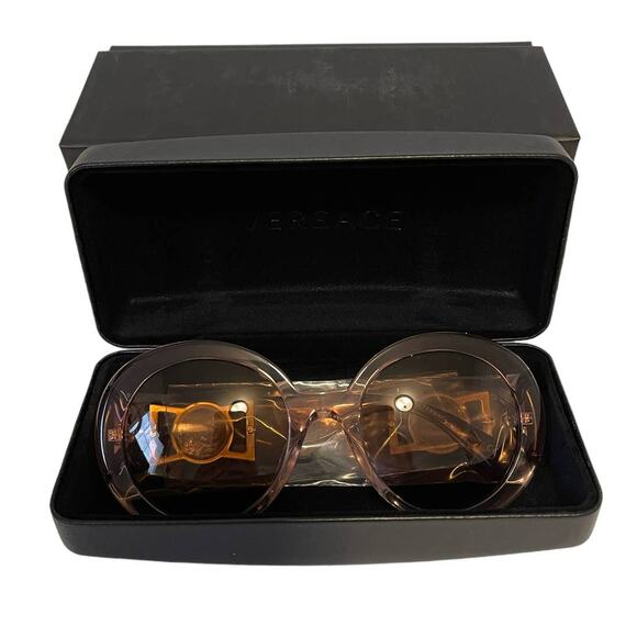 New NWT Versace Round Pink Transparent Sunglasses - Picture 7 of 13